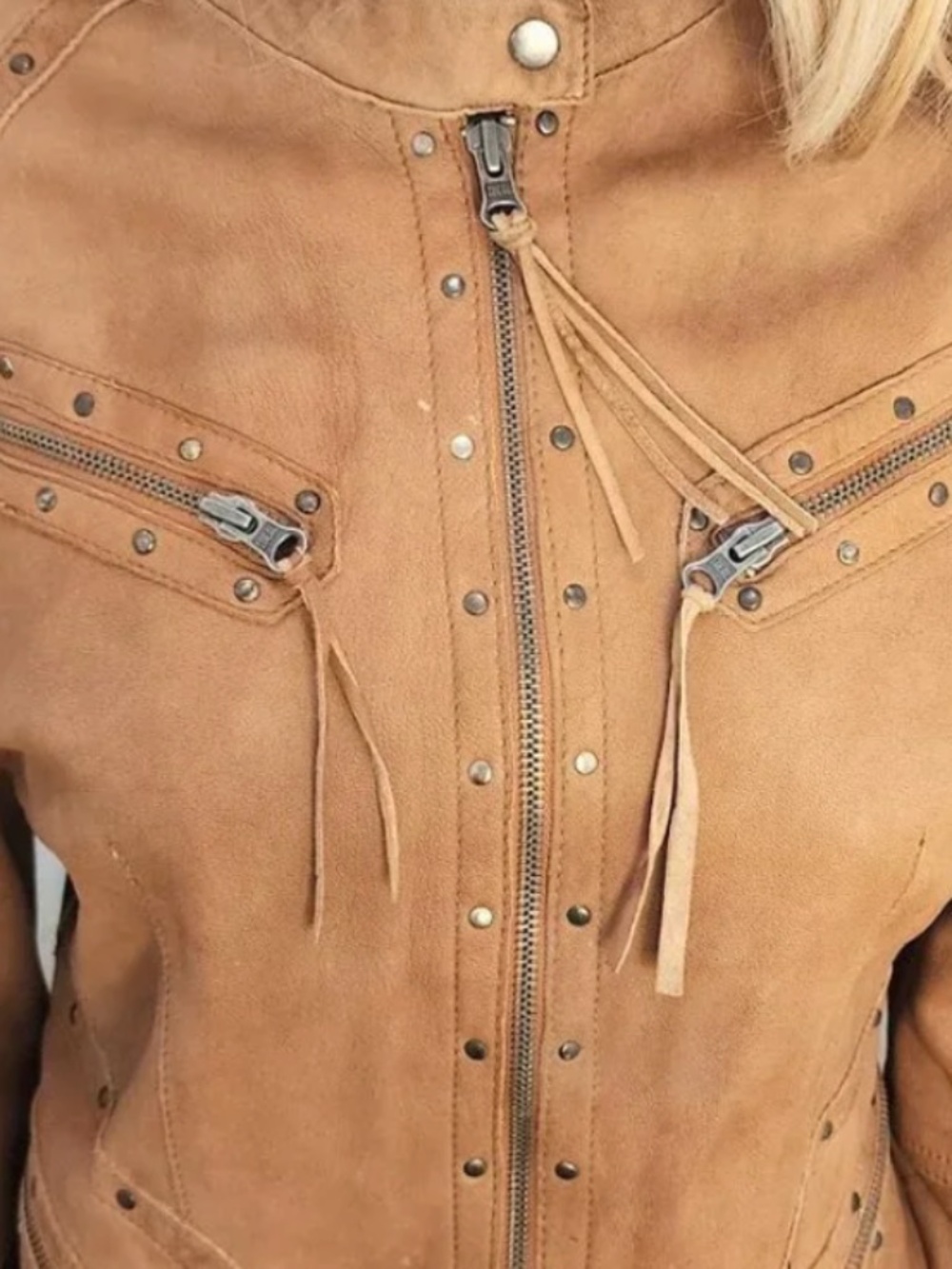 Wilsons Leather Jacket with leather tassels
